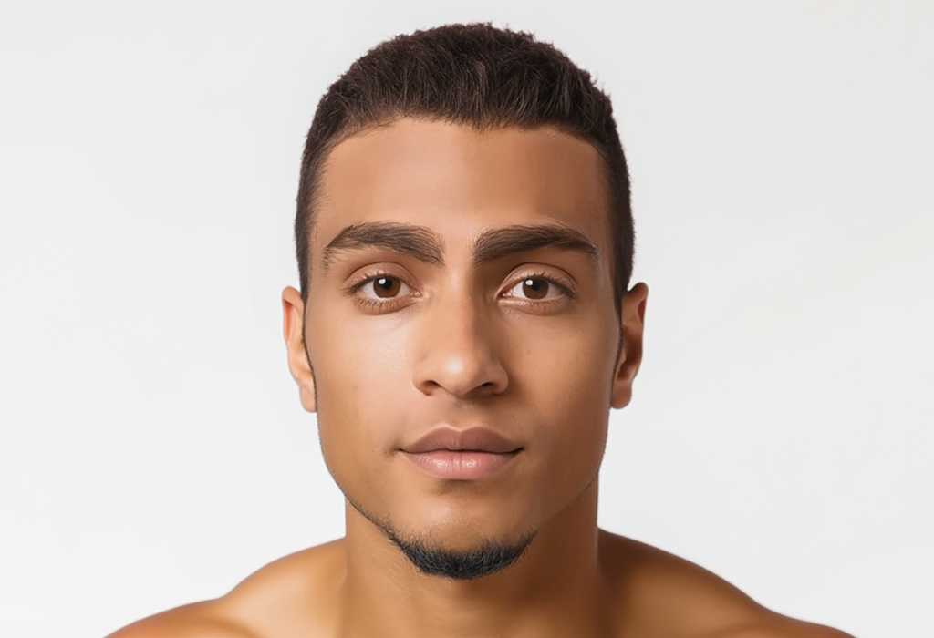 man face with small beard