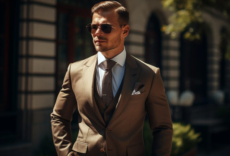 man in brown suit