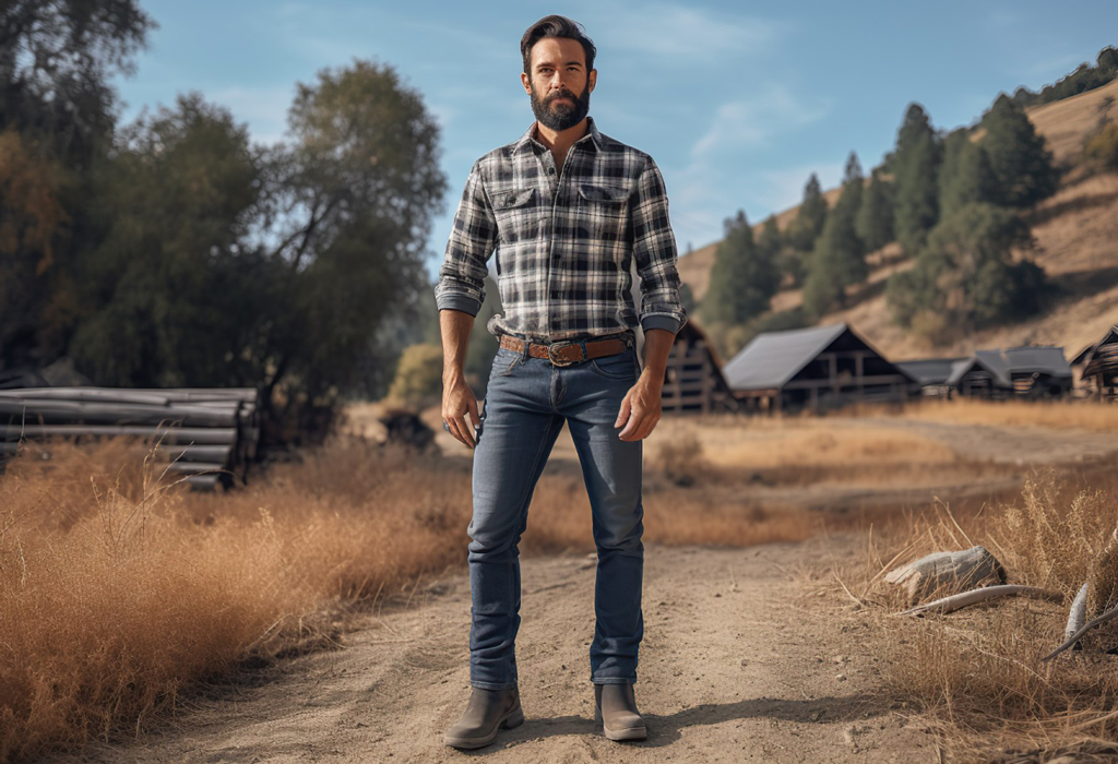 male hands-on labor attire