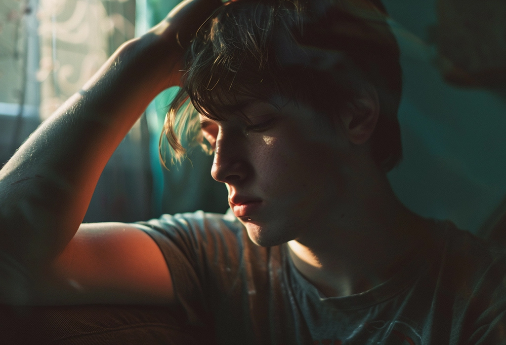 young depressed man