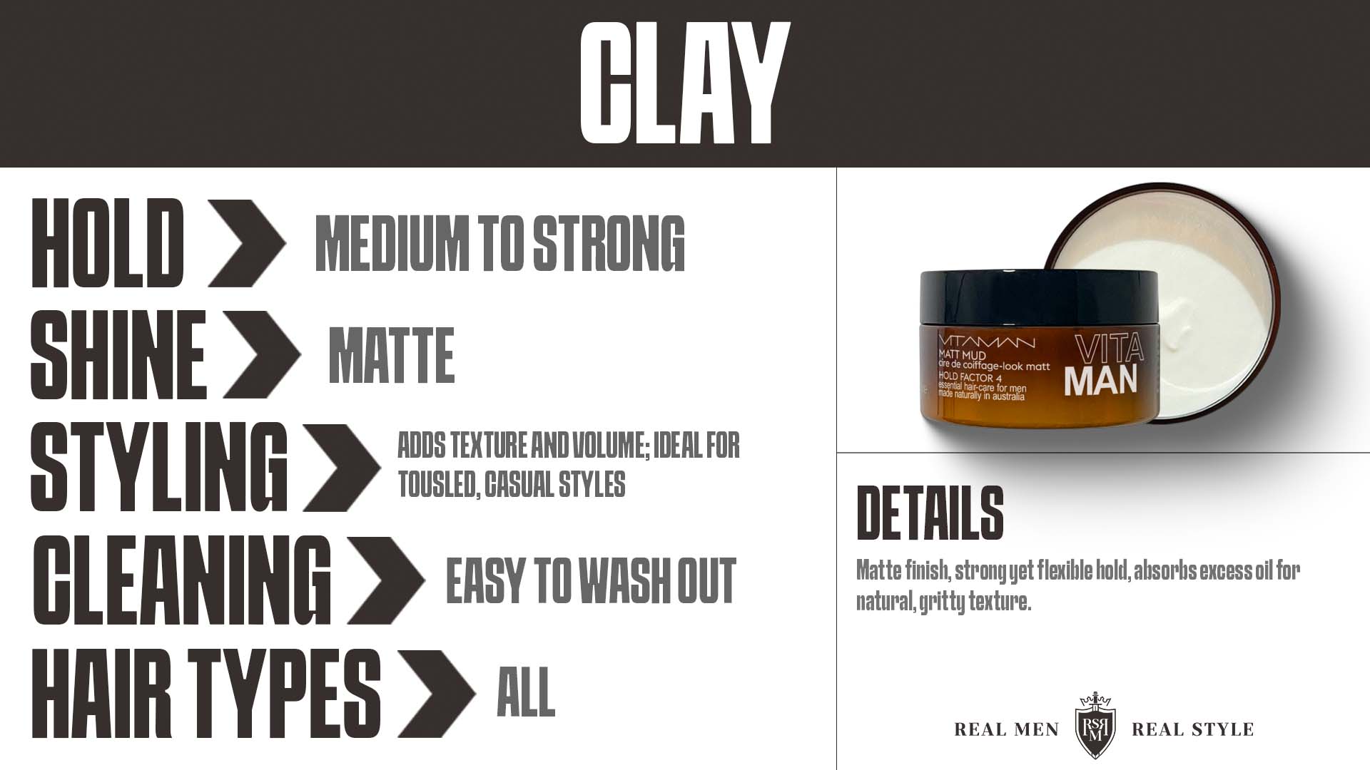 hair clay features