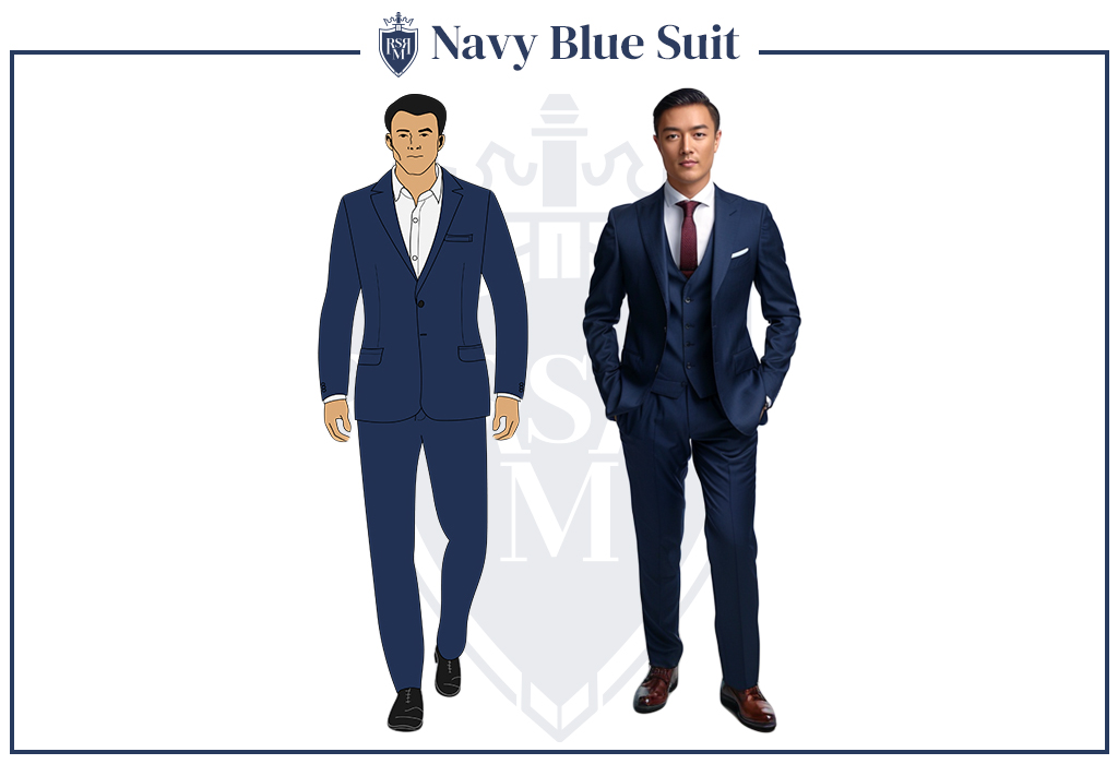 navy blue suit infographics