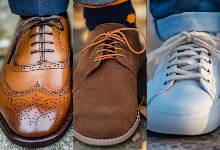 shoes with various lacing styles