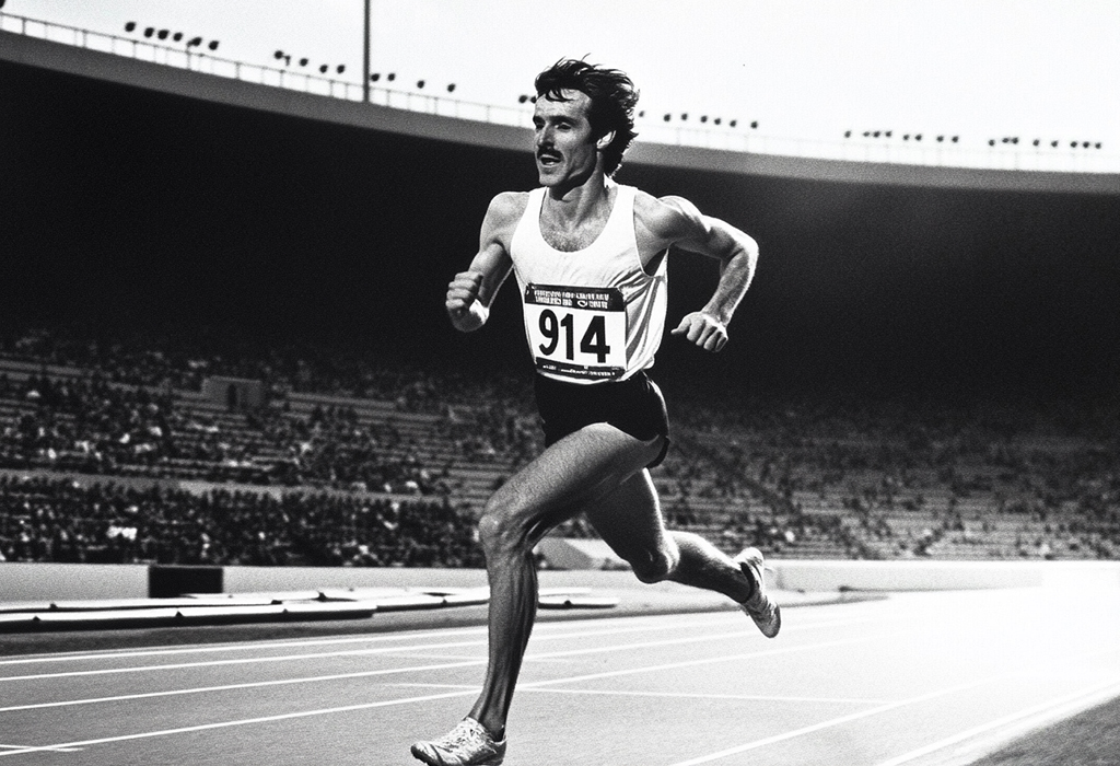 Steve Prefontaine runs in nike shoes