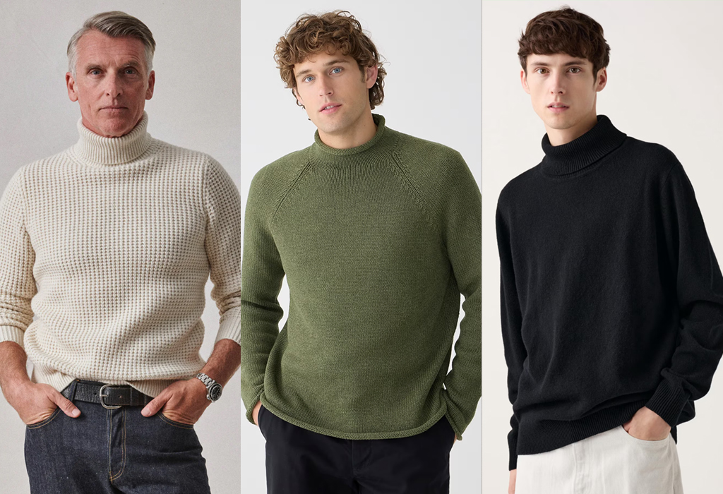 different styles of turtleneck sweater
