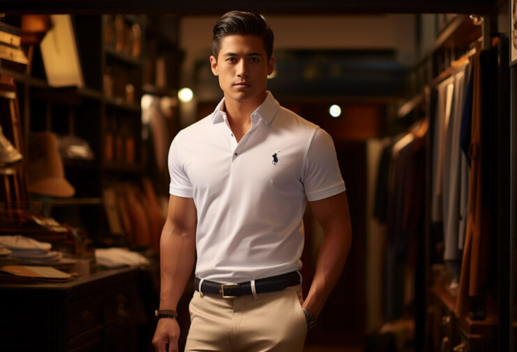polo shirt and chinos combination