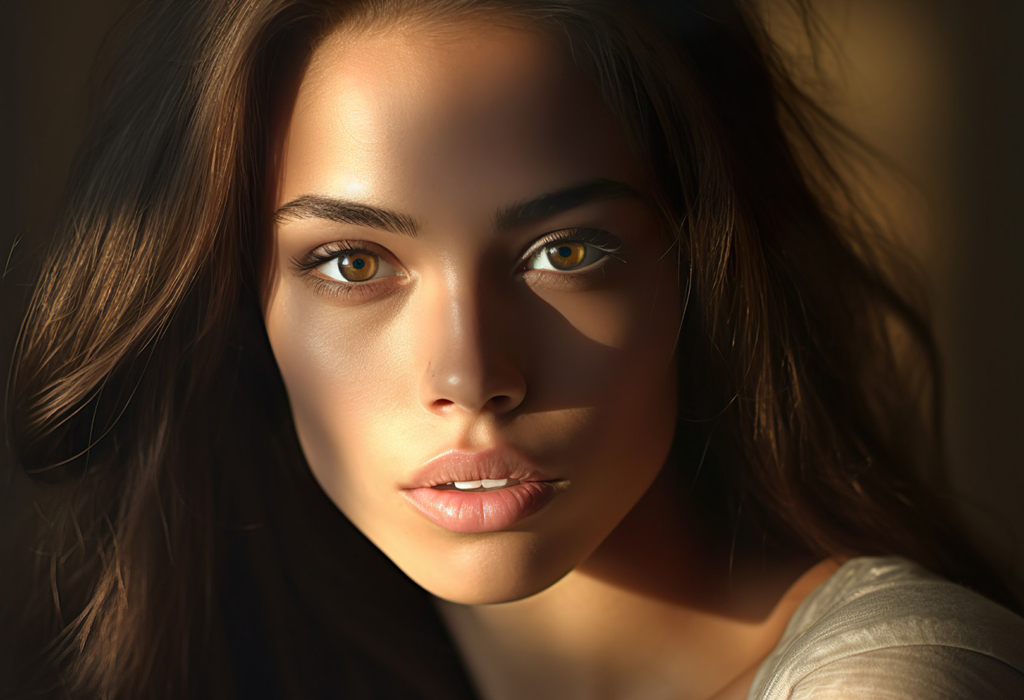 Beautiful girl making eye contact