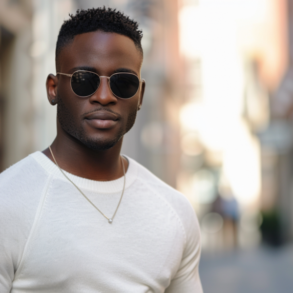 man wearing white summer sweater